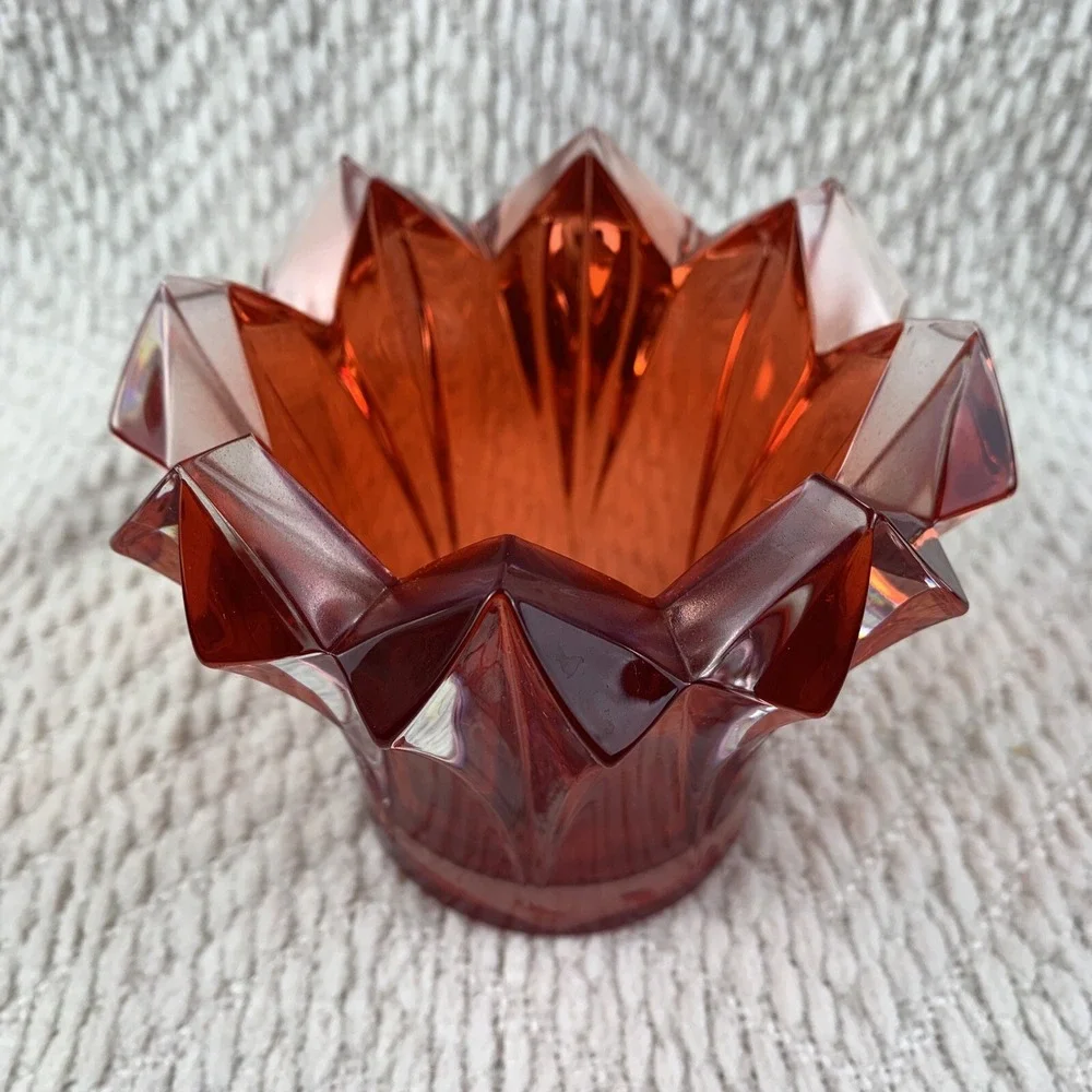 Mikasa Skyline Red Votive Candle Holder‎ Heavy Lead Crystal Czech Republic 3.25